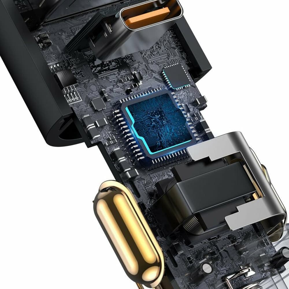 Baseus Autonabíječka s CL rozšířením USB-A Type-C 120W šedá - náhled 4