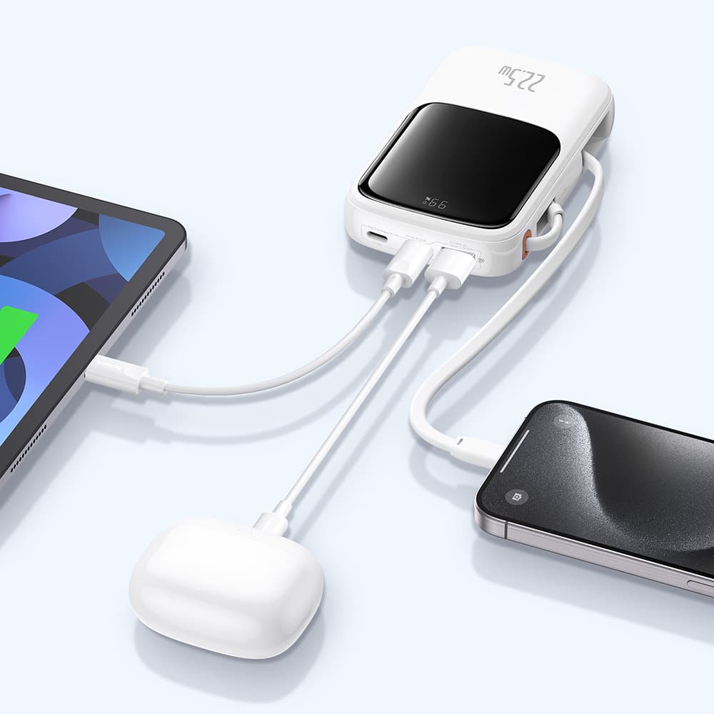 Baseus Power Bank Qpow Pro+ 10000mAh 22.5W Kabel Type-C Bílý - náhled 4