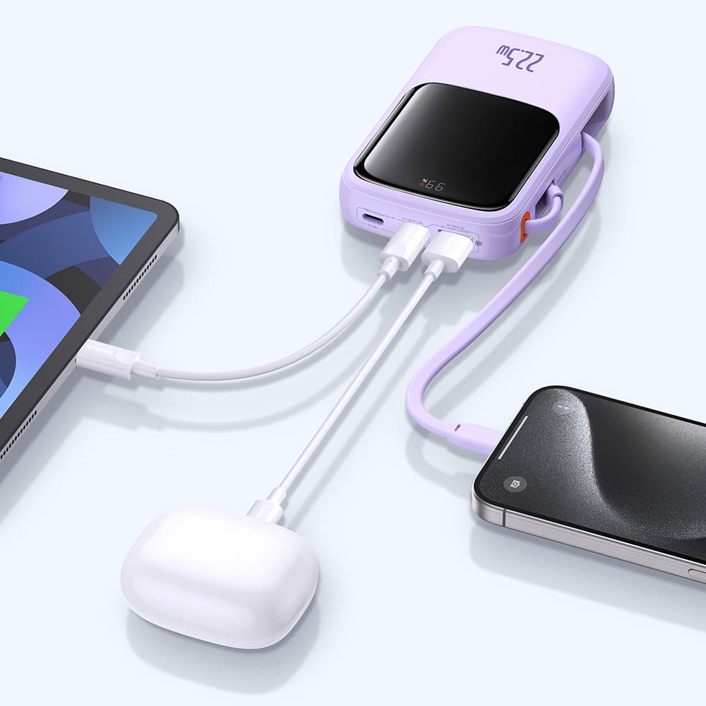Baseus Powerbanka Qpow Pro+ 10000mAh Kabel Type-C Fialová - náhled 4