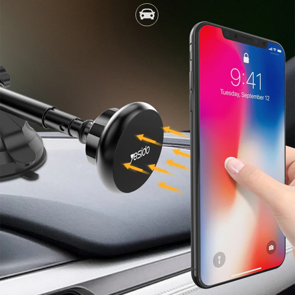 Yesido C41 Držák do auta prodloužitelné rameno otočný 360° černý - náhled 4
