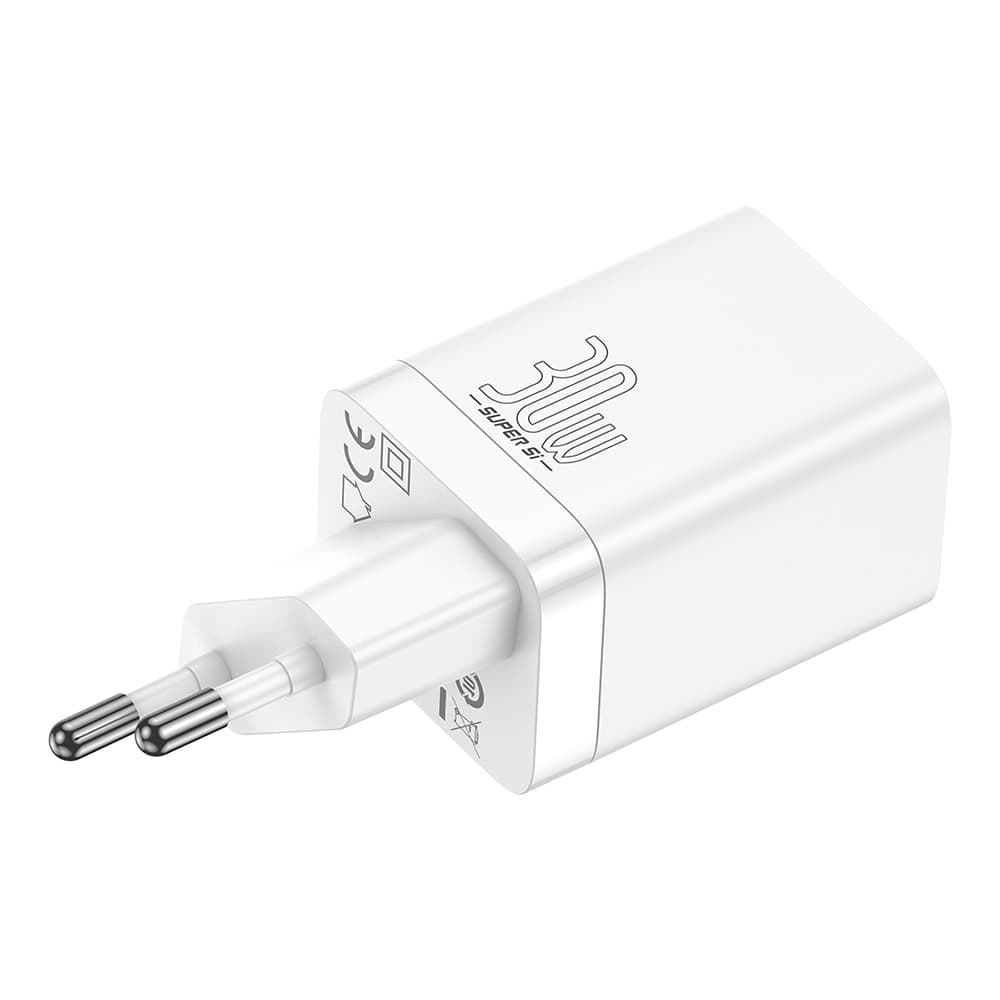 Baseus - síťová nabíječka Super Si Pro (CCSUPP-E02) - Type-C, USB, rychlé nabíjení, 30W - bílá - náhled 4