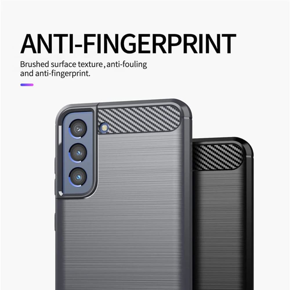 Techsuit Karbon Silikon Kryt Samsung Galaxy S21 FE Černý - náhled 4