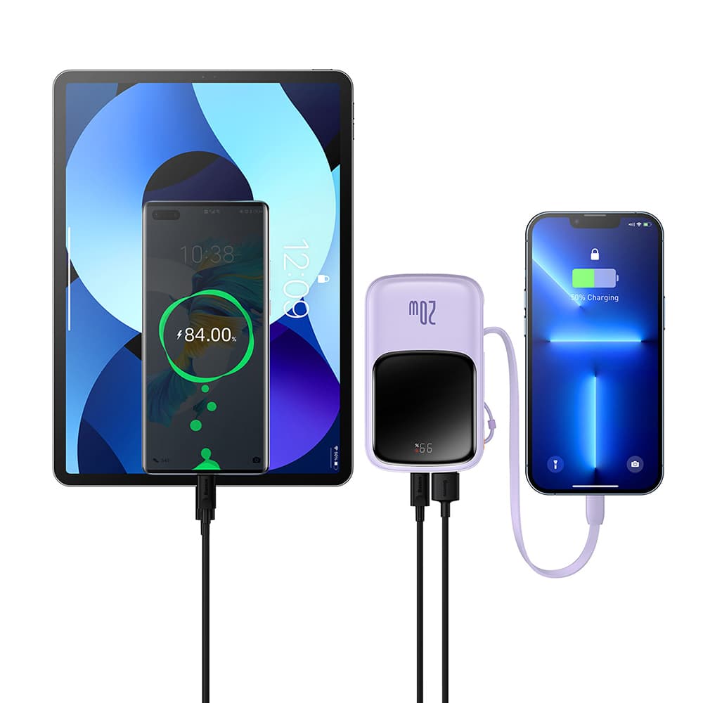 Baseus Power Bank Qpow Pro PPQD030005 20000mAh 20W fialová - náhled 4
