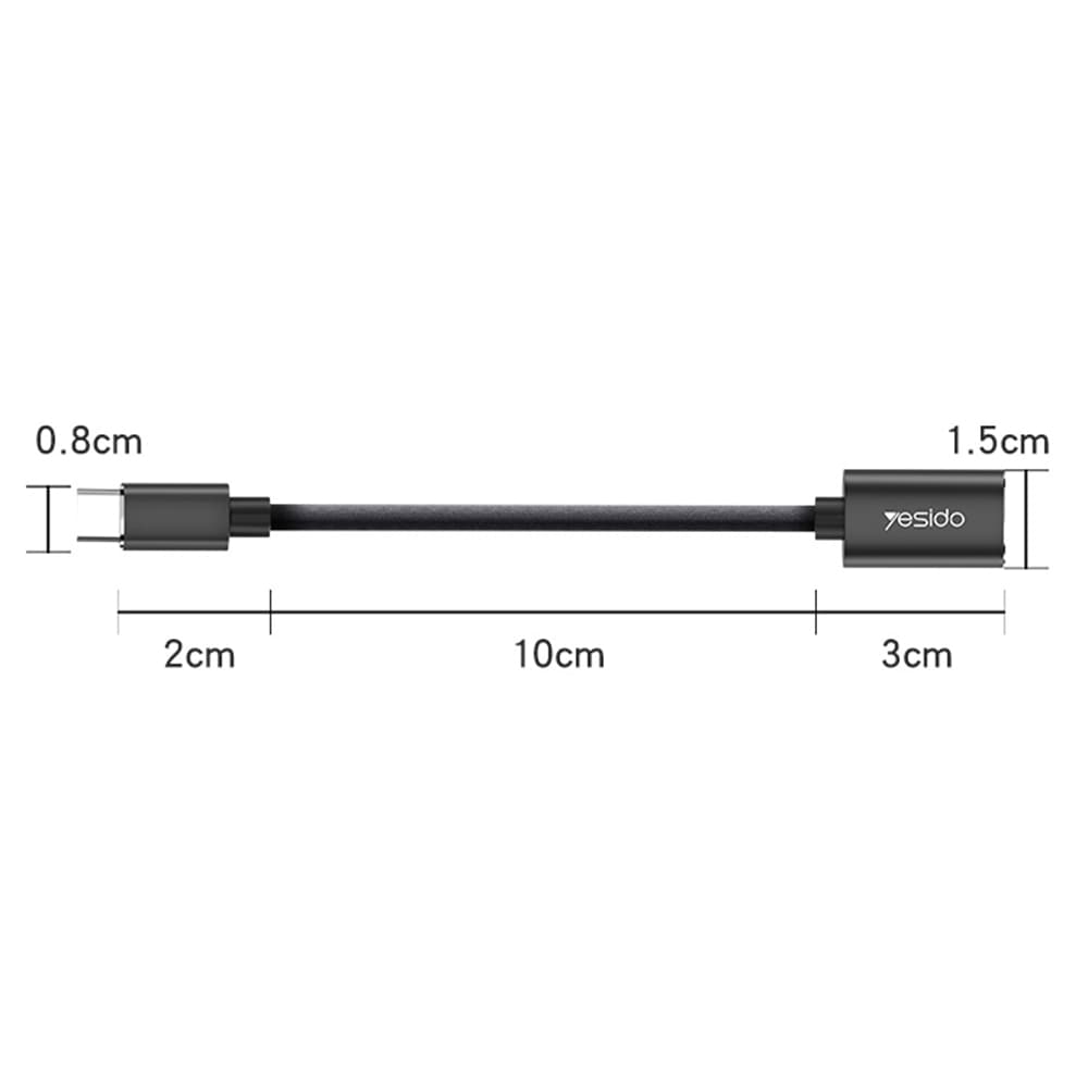 Yesido OTG Kabel Adaptér GS01 Type-C na USB 2.0 Plug &amp; Play Černý - náhled 4