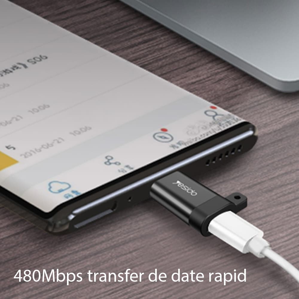 Yesido OTG Adaptér GS04 Micro-USB Type-C 480Mbps Černý - náhled 4