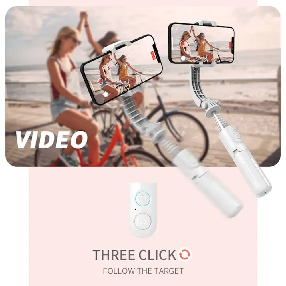 Techsuit Mini Selfie Tyč L08Mini Stabilní Gimbal Stativ Černá 70cm - náhled 4