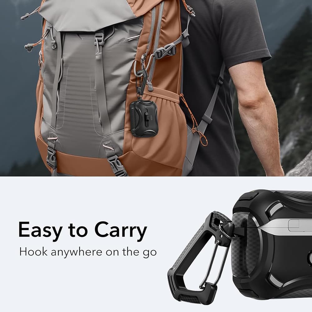 ESR Cyber Magnetické Zamykací Pouzdro HaloLock Apple AirPods Pro 1 2 Black - náhled 4