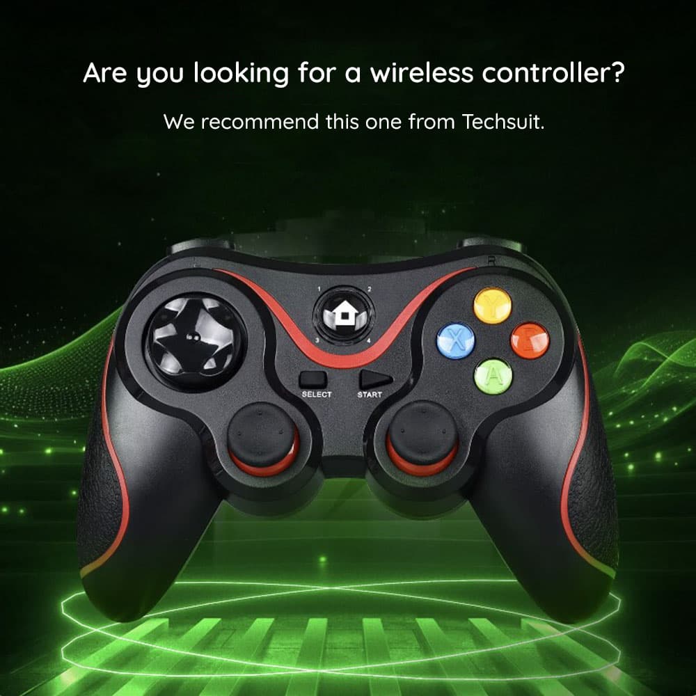 Techsuit – bezdrátový ovladač (V8) – Bluetooth V4.0, 2.4G, 400mAh – modrý - náhled 4