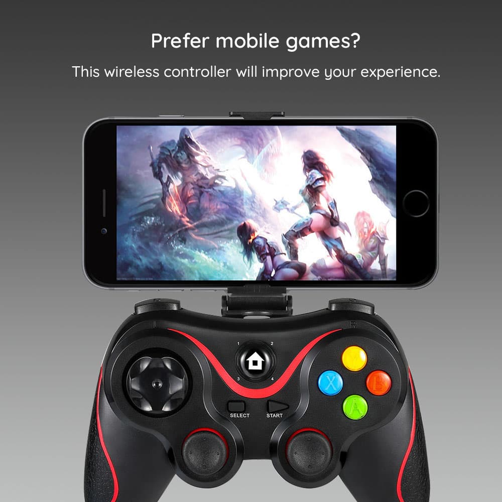 Techsuit – bezdrátový ovladač (V8) – Bluetooth V4.0, 2.4G, 400mAh – červený - náhled 4