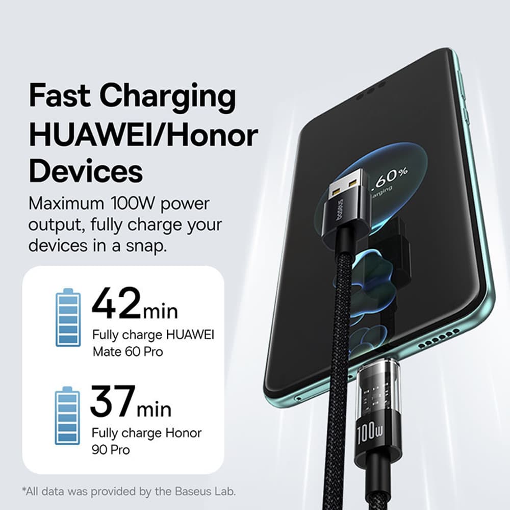 Baseus Datový kabel Gem USB Type-C 100W 1m Cluster Black - náhled 4