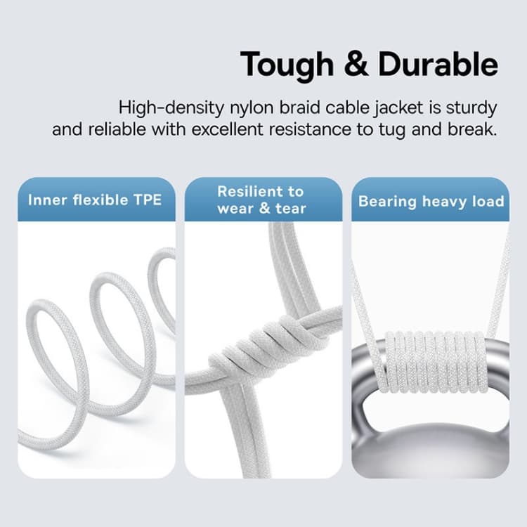 Baseus Datový kabel Gem USB to Type-C 100W 2m Bílá - náhled 4