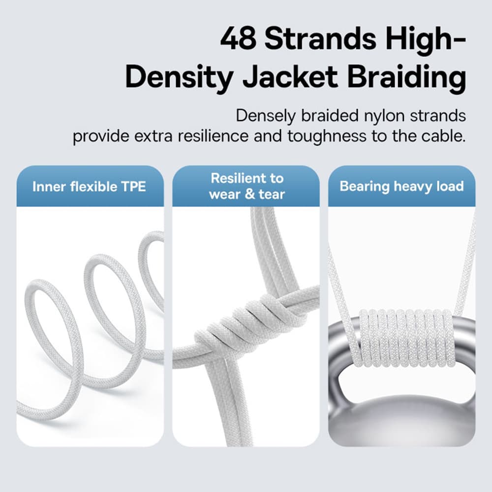Baseus Data Cable Gem USB-C to Lightning 20W 2m Moon White - náhled 4