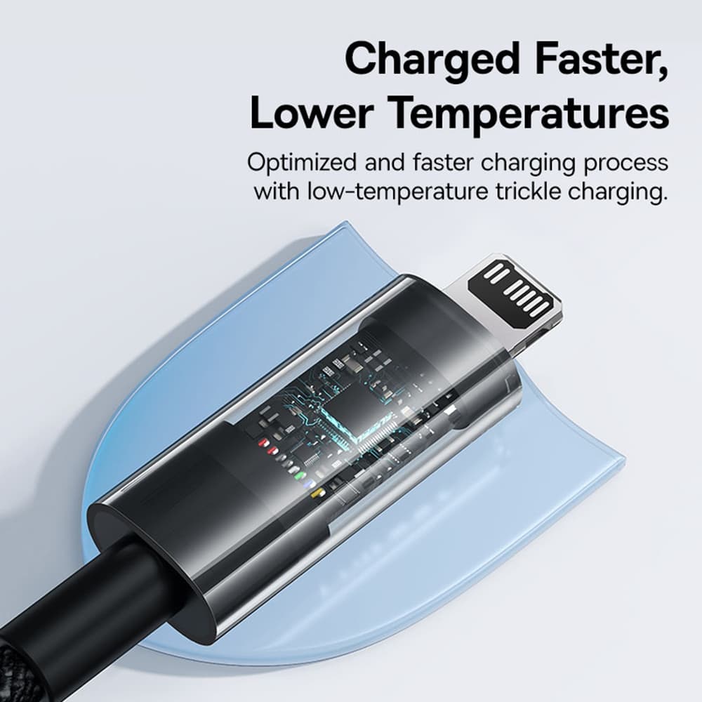 Baseus Datový kabel Gem USB-C na Lightning 20W 2m Cluster Black - náhled 4