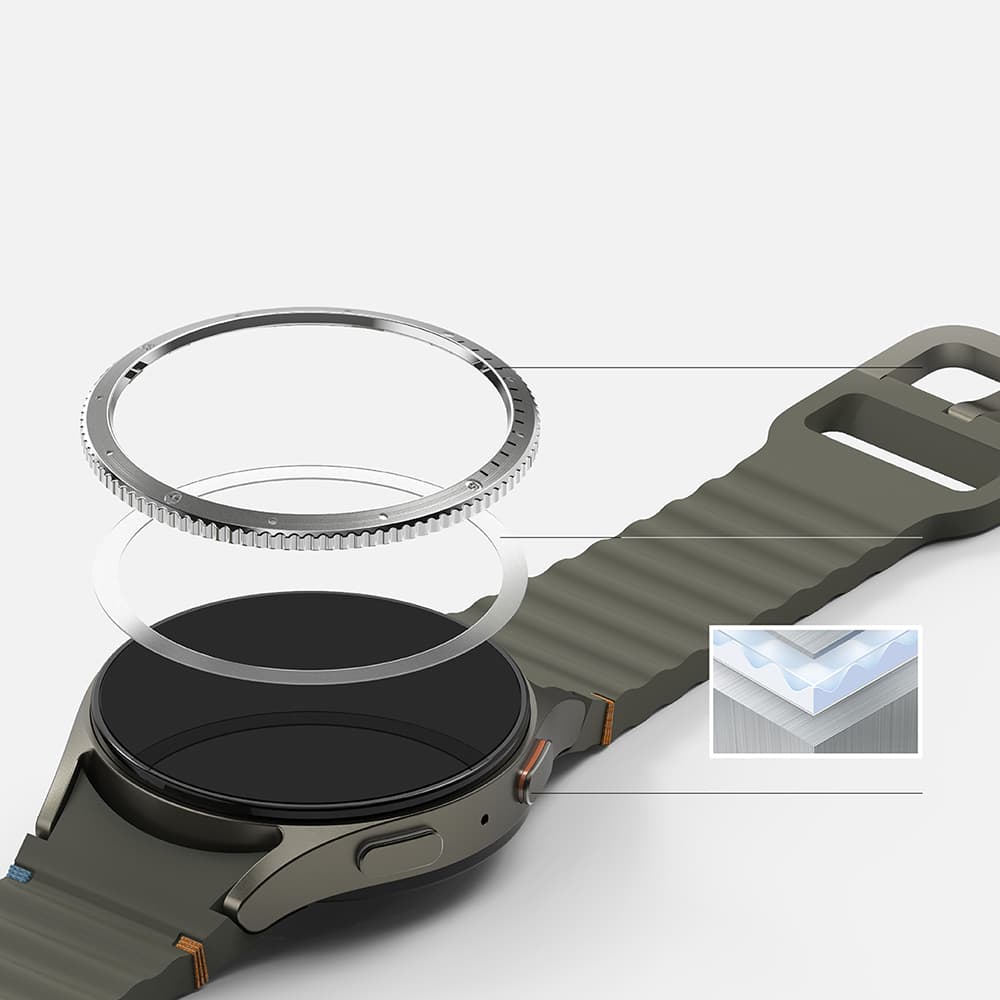 Ringke Bezel Samsung Galaxy Watch7 40mm Silver Pattern7 - náhled 4