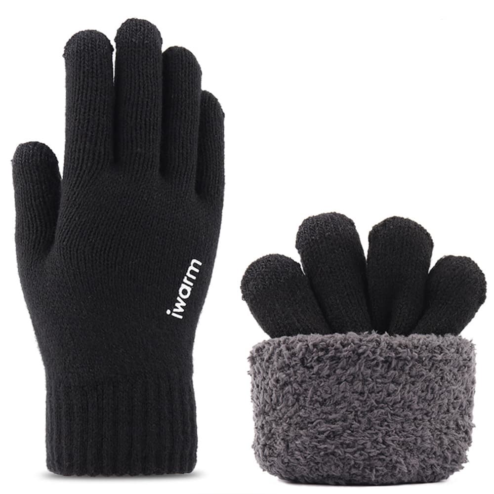 iWarm Dotykové rukavice ST0005 Samet Akryl Černé - náhled 4