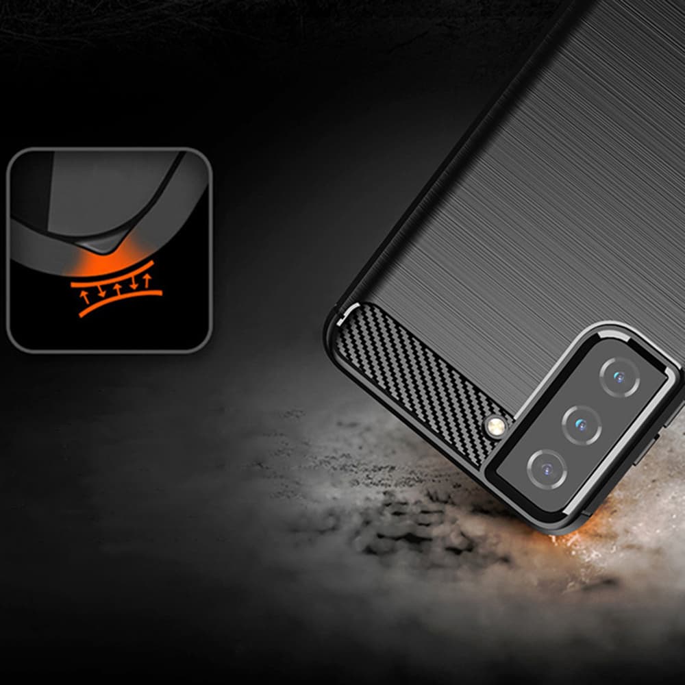 Techsuit Karbon Silikon Samsung Galaxy S21 Černá - náhled 4