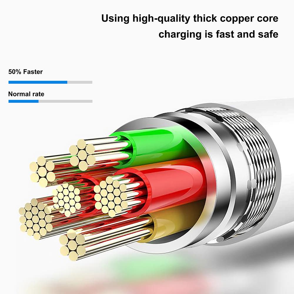 Lito Data Cable LD03V USB na Micro-USB Rychlé nabíjení 2.4A 1m Bílá - náhled 4