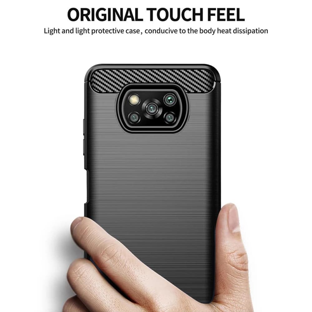 TechSuit Karbon Silikon Xiaomi Poco X3 NFC Pro Černý - náhled 4