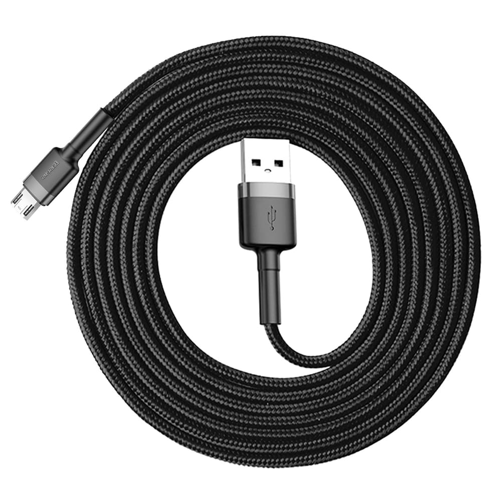 Baseus Datový kabel Cafule CAMKLF-CG1 USB na Micro-USB 2m Šedý černý - náhled 4