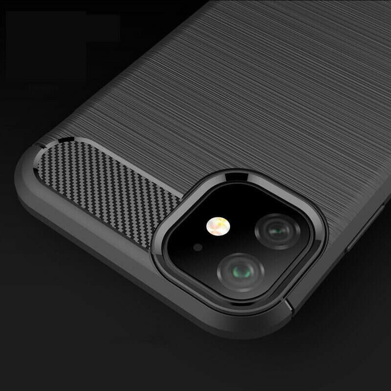 Techsuit Karbon Silikon iPhone 12 iPhone 12 Pro Černý - náhled 4