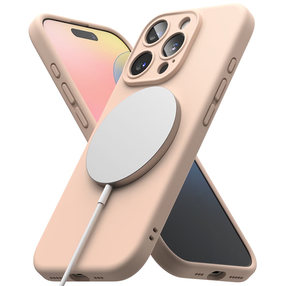 Ringke Silicone Magnetic MagSafe pro iPhone 16 Pro růžový písek - náhled 4