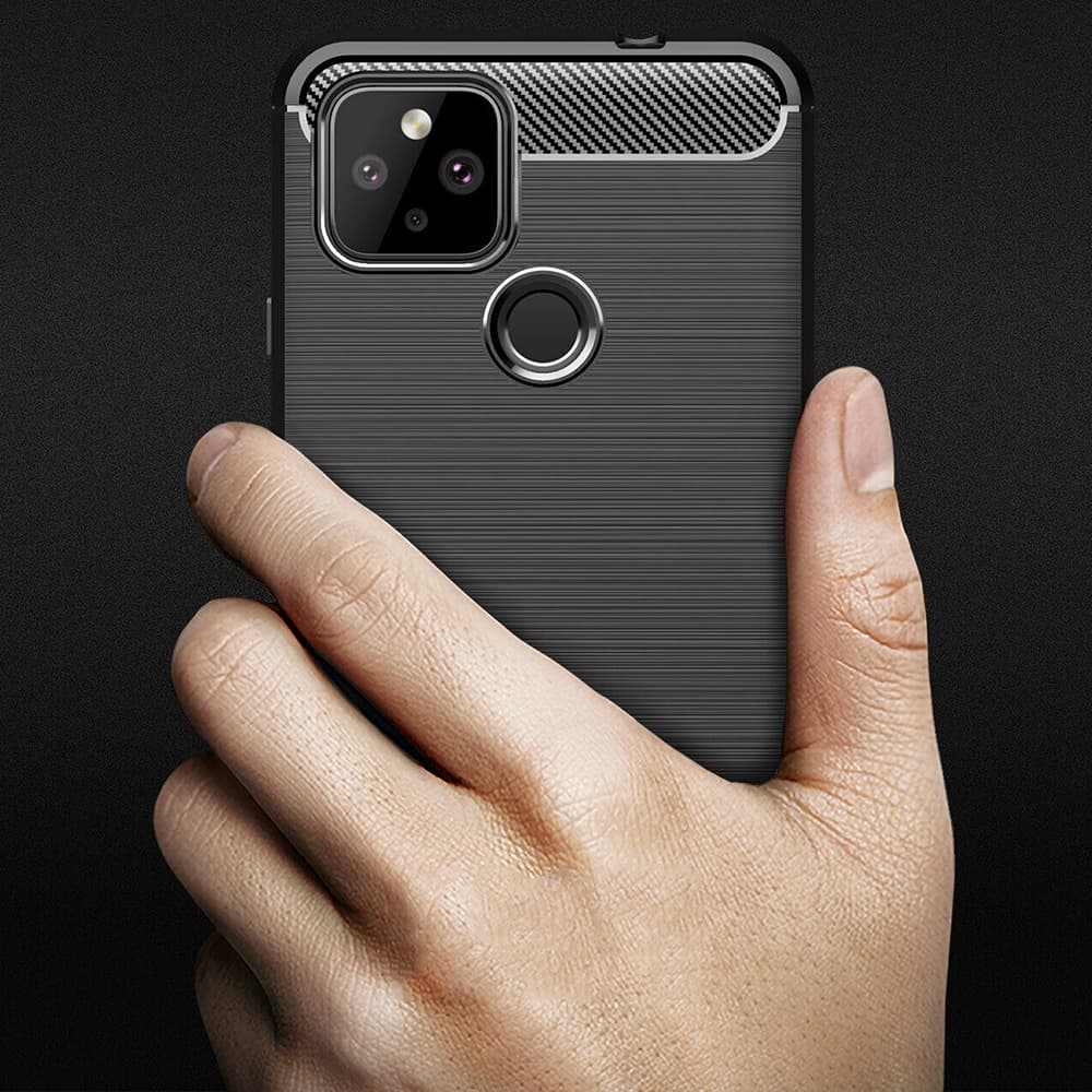 Techsuit Carbon Silicone Google Pixel 5 Černá - náhled 4