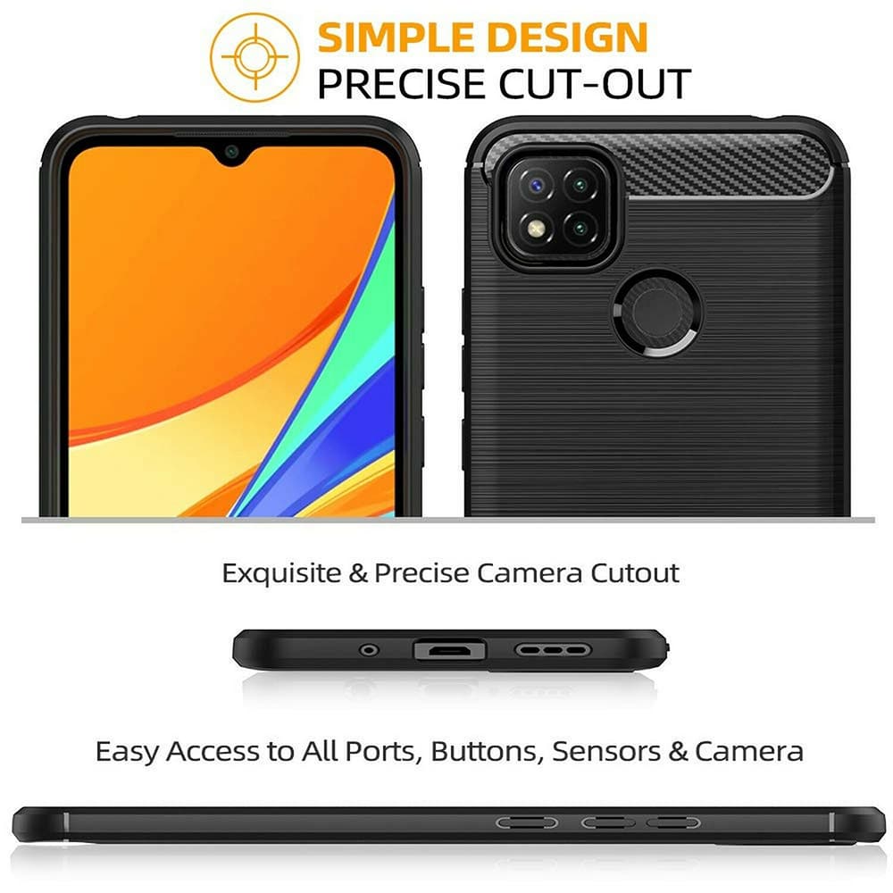 Techsuit Karbon Silikon Xiaomi Redmi 9C Redmi 9C NFC Černý - náhled 4