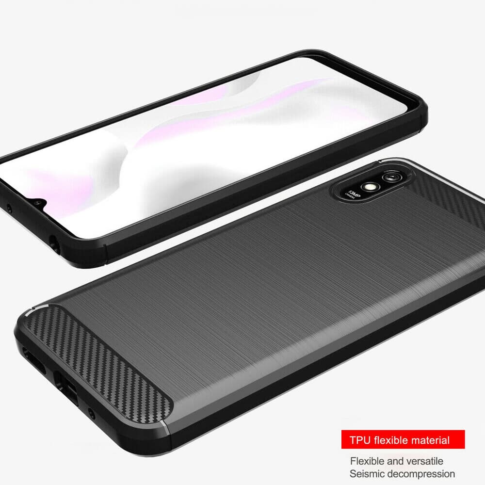 Techsuit Karbon Silikon Xiaomi Redmi 9A Redmi 9AT Černý - náhled 4