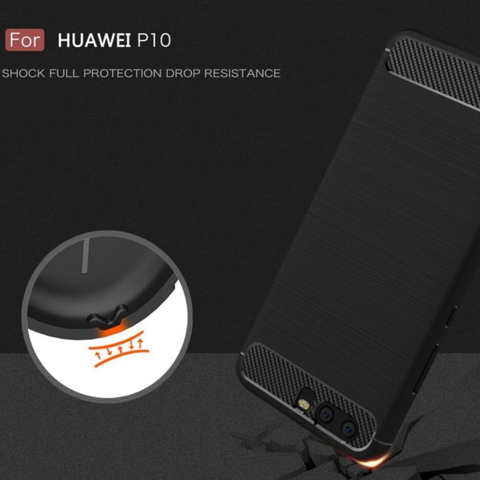 Techsuit Karbon Silikon Huawei P10 Černý - náhled 4
