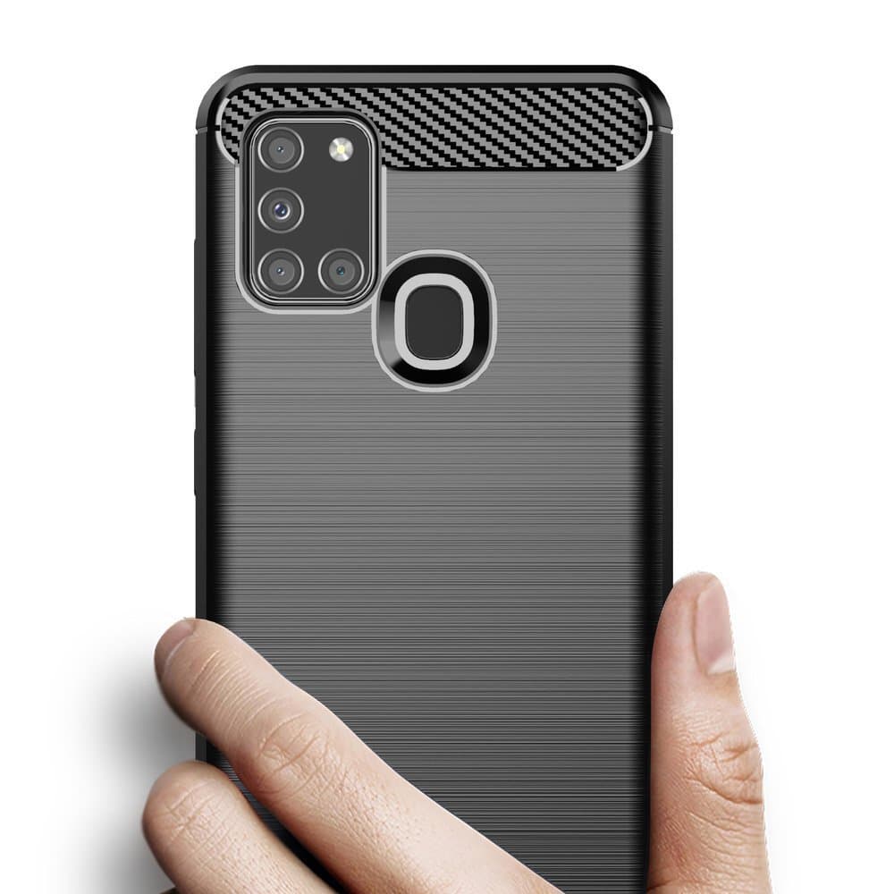 Techsuit Karbon Silikon Samsung Galaxy A21s Černý - náhled 4
