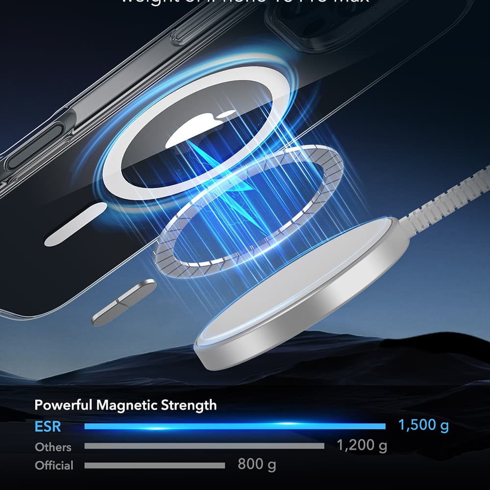 ESR Klasický Hybridní HaloLock iPhone 16 Pro Max Průhledný - náhled 4