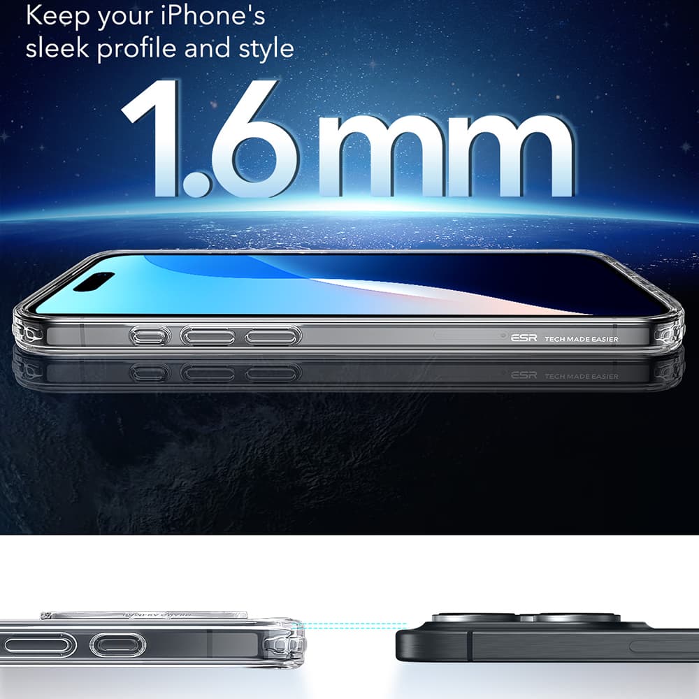 ESR Classic Hybrid HaloLock iPhone 16 Pro Průhledný - náhled 4