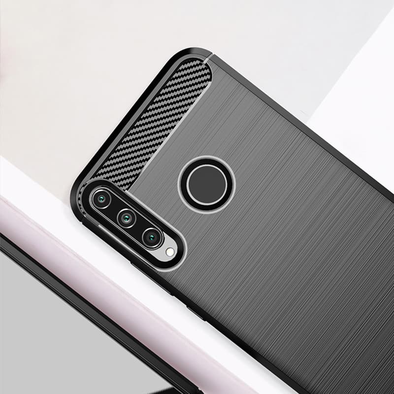 Techsuit Karbon Silikon Huawei Y6p Černý - náhled 4