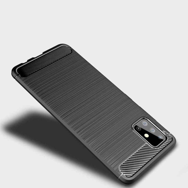 Techsuit Karbon Silikon Samsung Galaxy A51 4G Černý - náhled 4