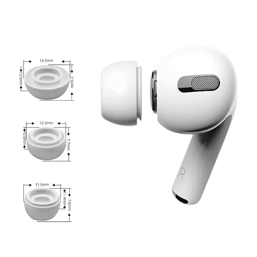 Techsuit 3 balení náhradních špuntů pro Apple AirPods Pro 1 2 3 bílá - náhled 4