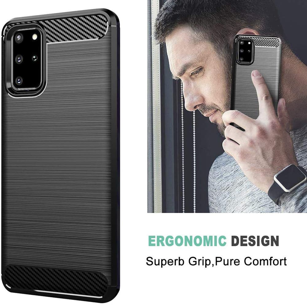 Techsuit Karbon Silikon Samsung Galaxy S20 Plus 4G S20 Plus 5G Černá - náhled 4