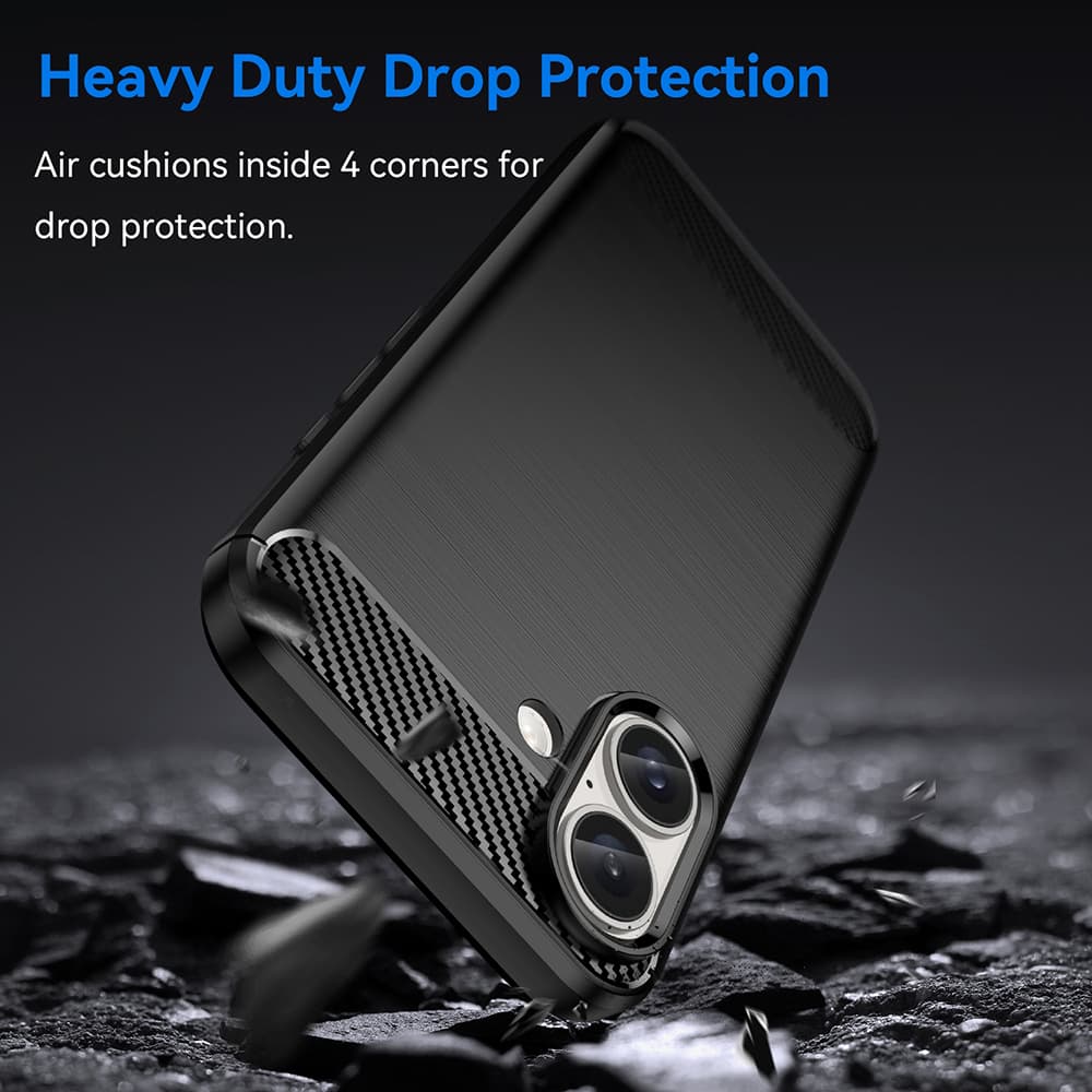 Techsuit Karbon Silikon iPhone 16 Plus Černý - náhled 4