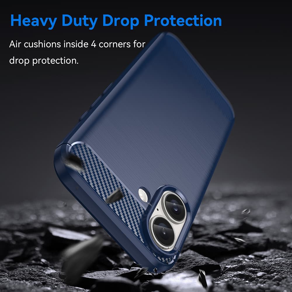 Techsuit Karbon Silikon iPhone 16 Plus Modrý - náhled 4