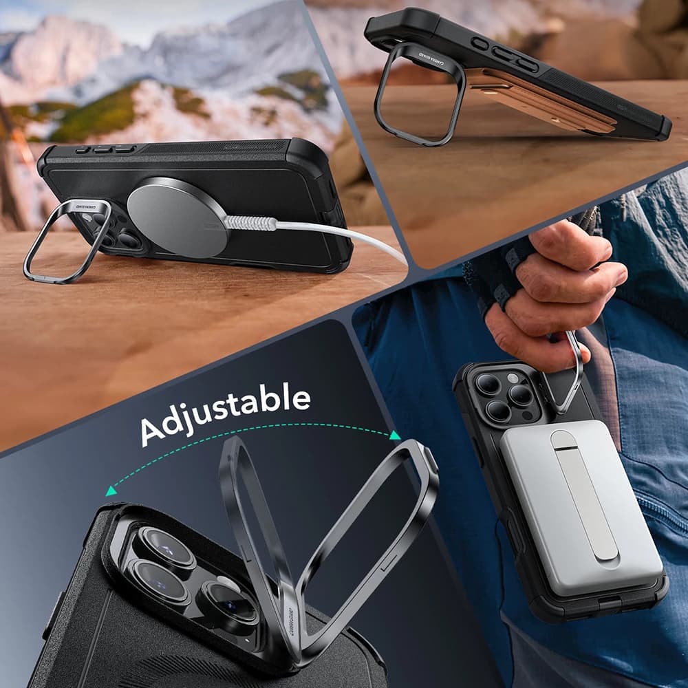 ESR Cyber Armor Kickstand pro iPhone 16 Pro zelený - náhled 4