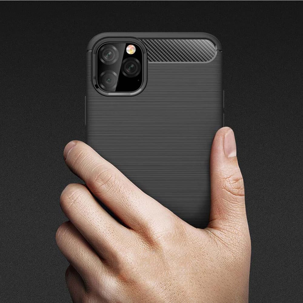 Techsuit Karbon Silikon iPhone 11 Pro Max Černý - náhled 4