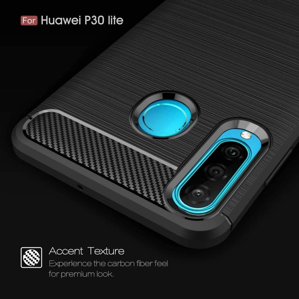 Techsuit Karbon Silikon Huawei P30 lite Černý - náhled 4