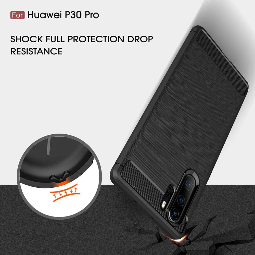 Techsuit Karbon Silikon Huawei P30 Pro P30 Pro New Edition Černá - náhled 4