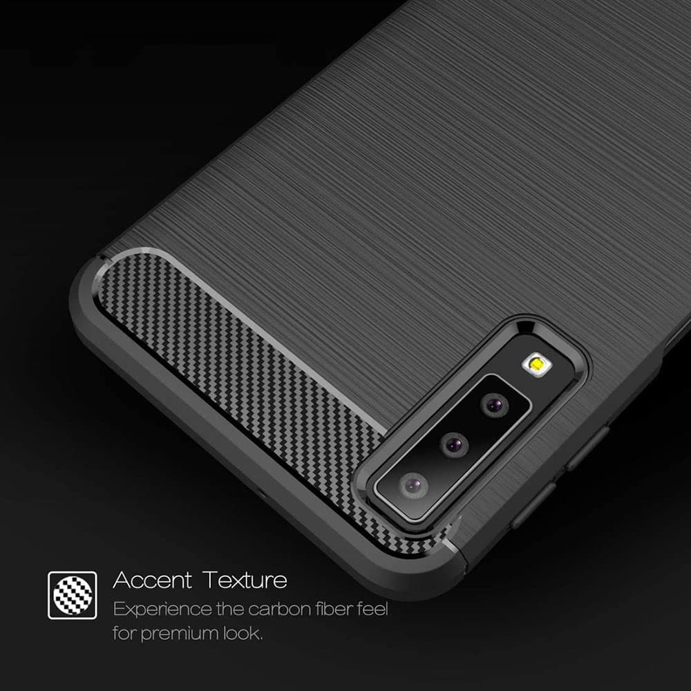 Techsuit Karbon Silikon Samsung Galaxy A7 2018 Černý - náhled 4