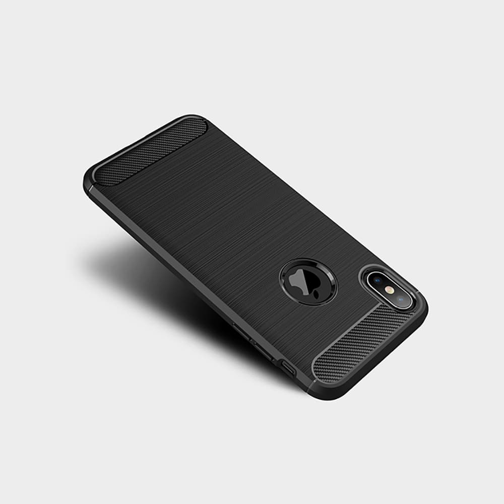 Techsuit Karbon Silikon iPhone XS Max Černý - náhled 4