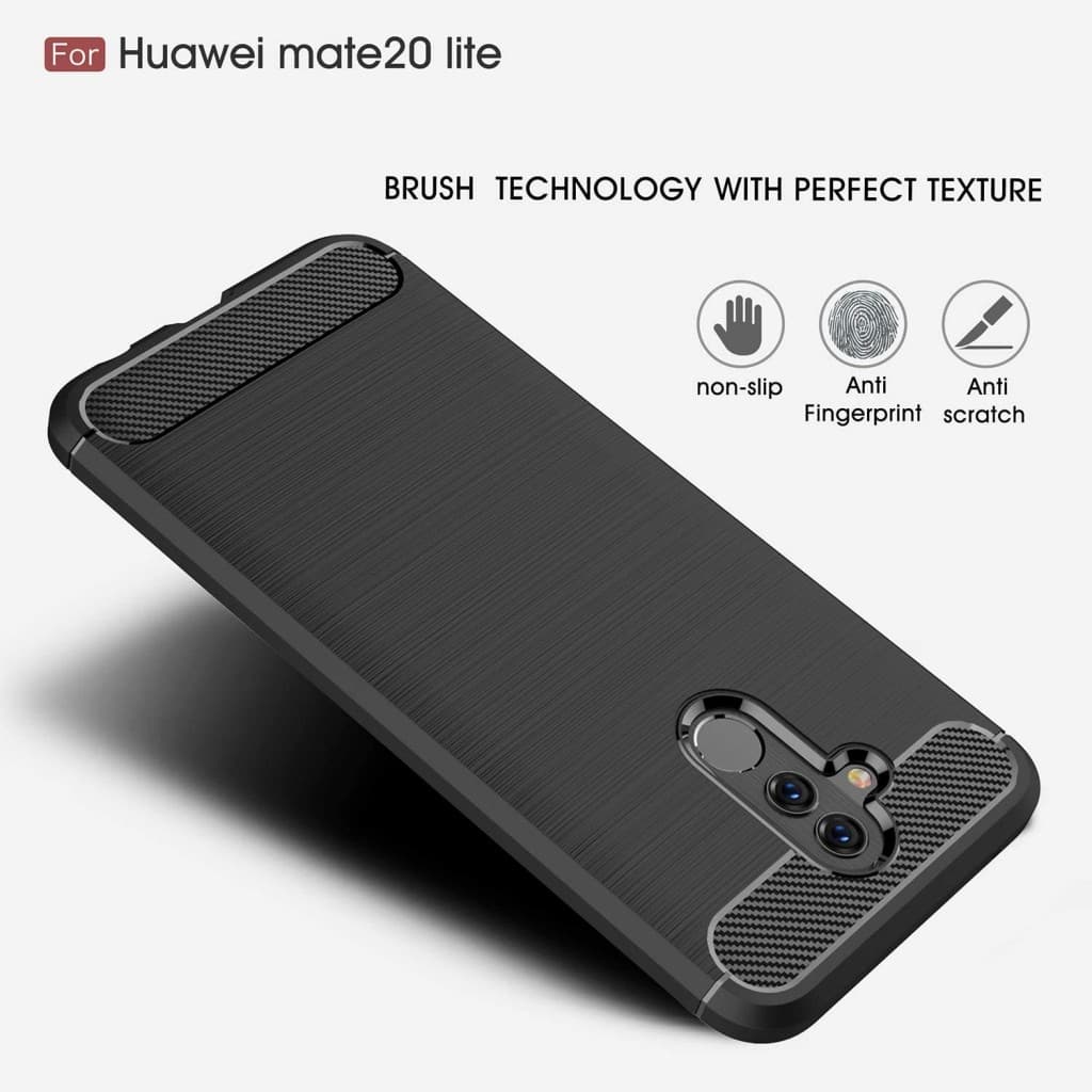 Techsuit Karbon Silikon Huawei Mate 20 lite Černá - náhled 4