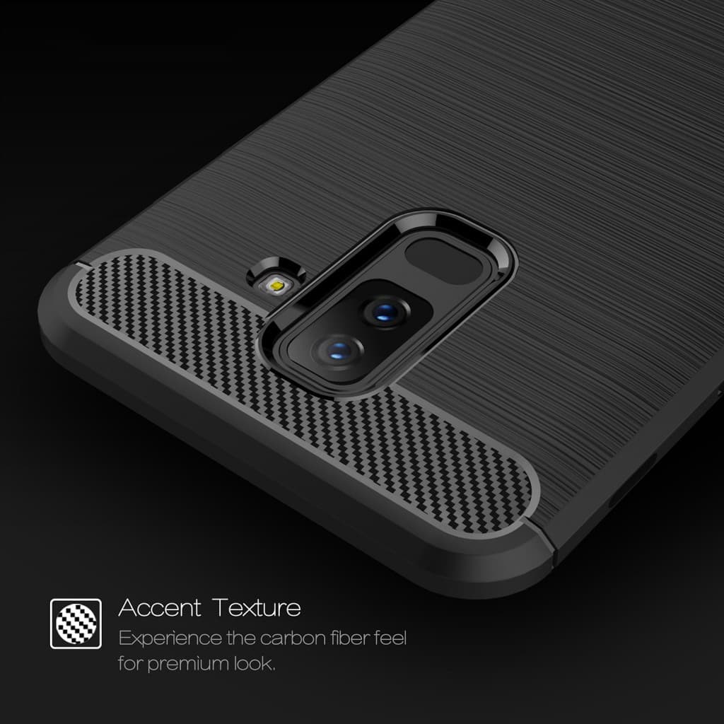 Techsuit Karbon Silikon Samsung Galaxy A6 Plus 2018 Černý - náhled 4