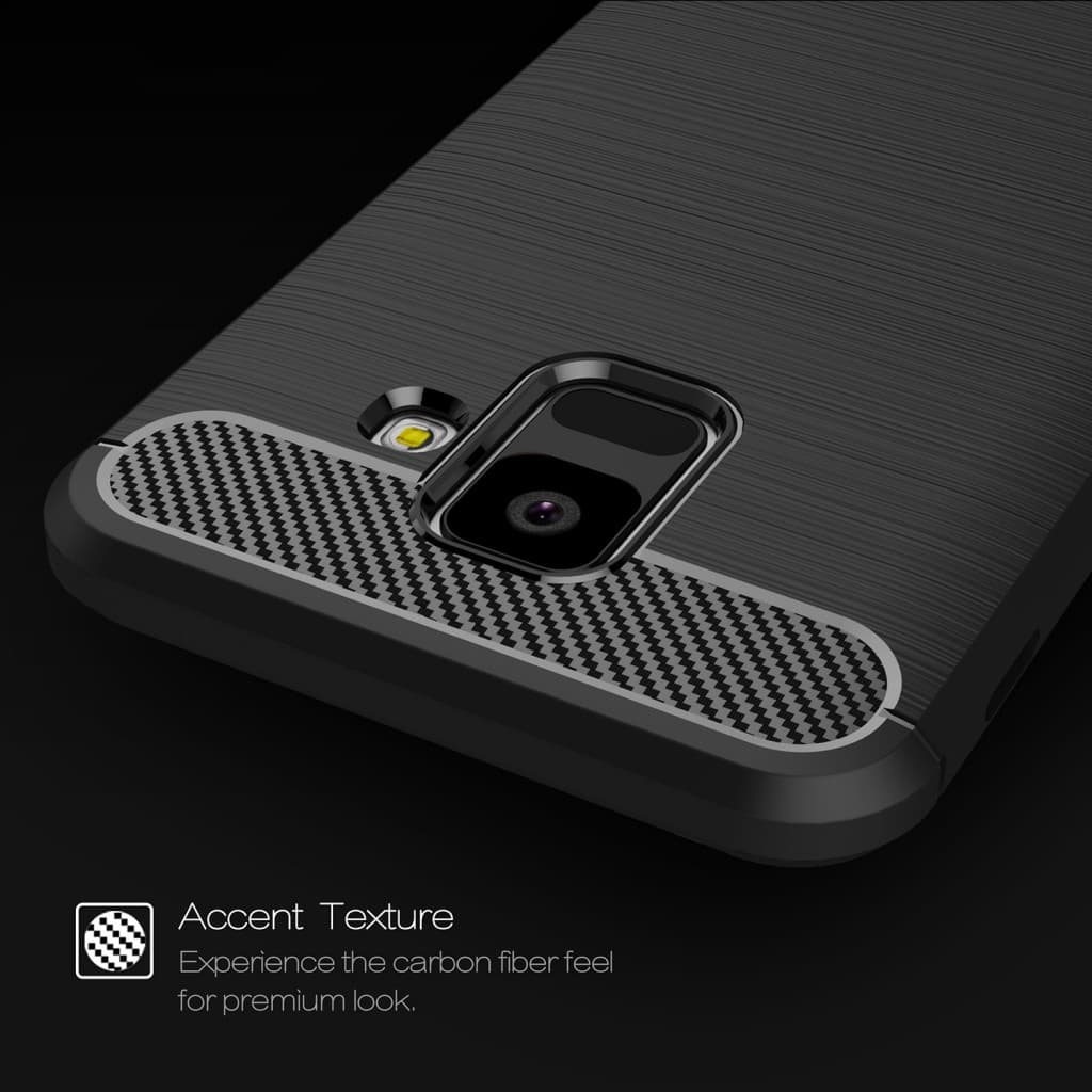 Techsuit Karbon Silikon Samsung Galaxy A6 2018 Černý - náhled 4