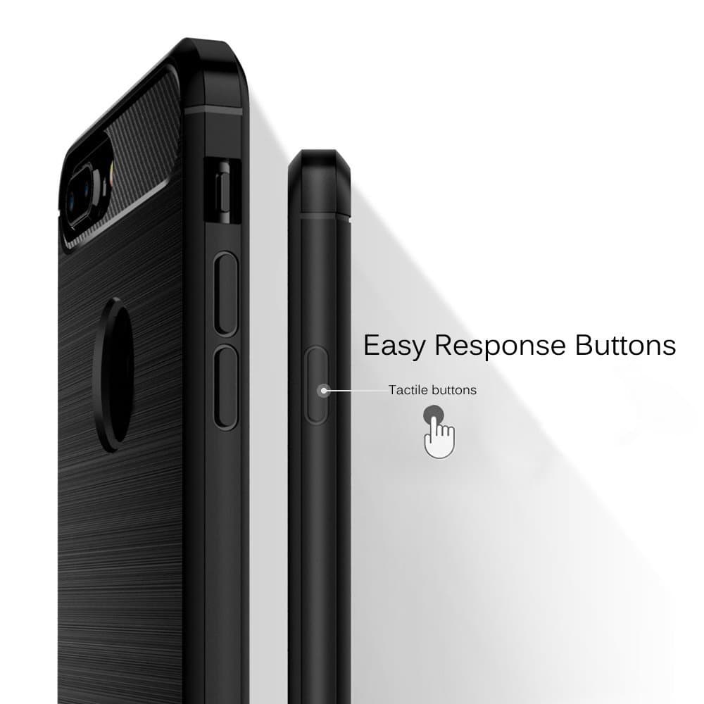 Techsuit Karbon Silikon iPhone 7 Plus Černý - náhled 4