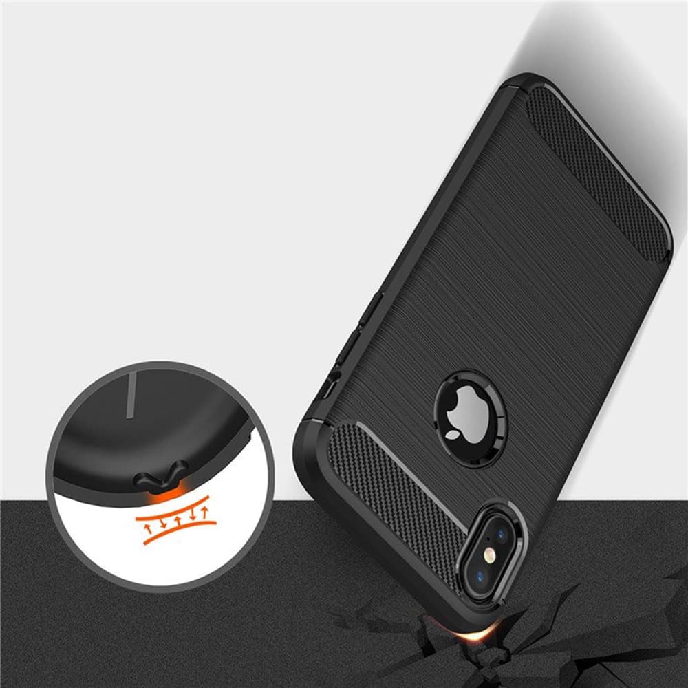 Techsuit Carbon Silicone pro iPhone X iPhone XS černý - náhled 4