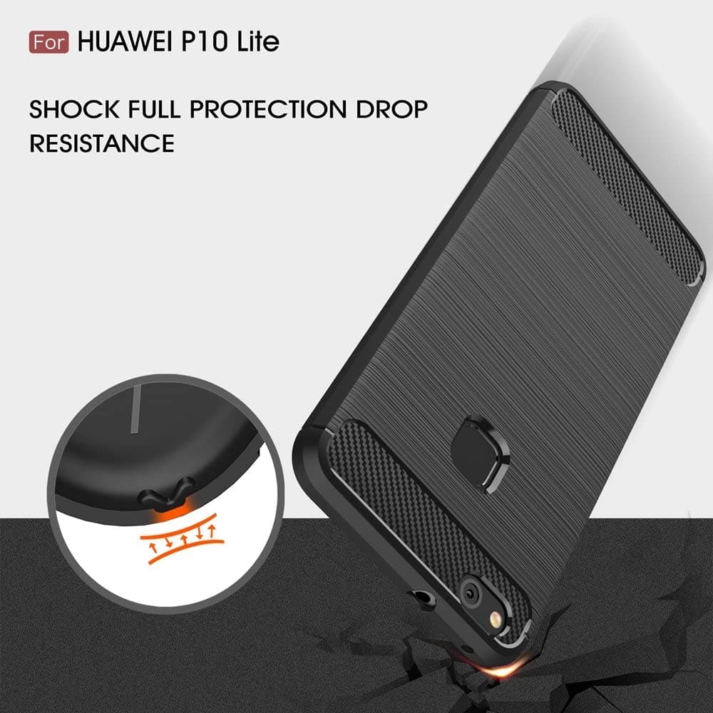 Techsuit Karbon Silikon Huawei P10 Lite Černý - náhled 4